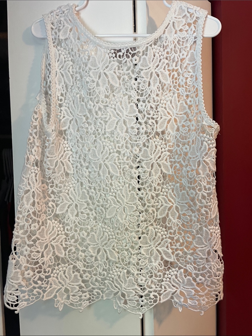 Amazing LOFT White Crochet Lace Sleeveless Top - Picture 5 of 8
